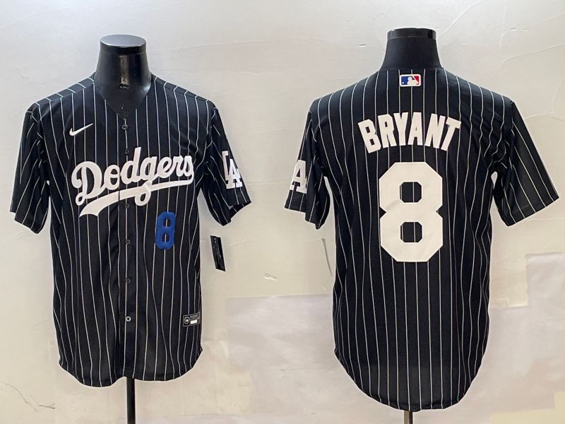 Men Los Angeles Dodgers #8 Bryant Black Stripe Jointly Name 2025 Nike MLB Jersey style 8